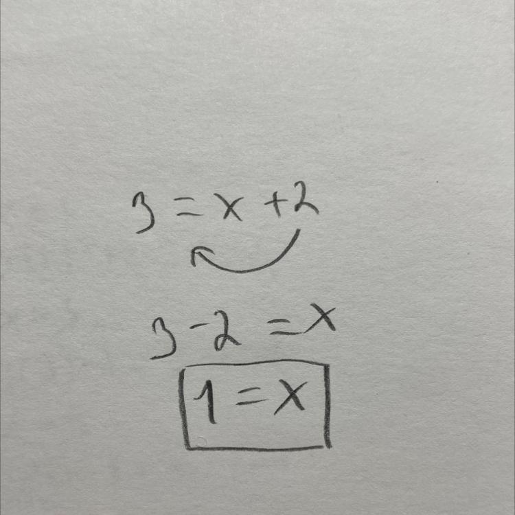 what is x for 3 = x+2
