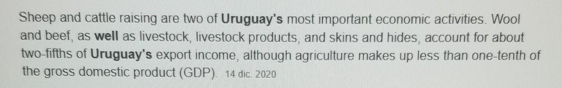 What Is Well Developed In Uruguay?educationgovernmentreligionagriculture