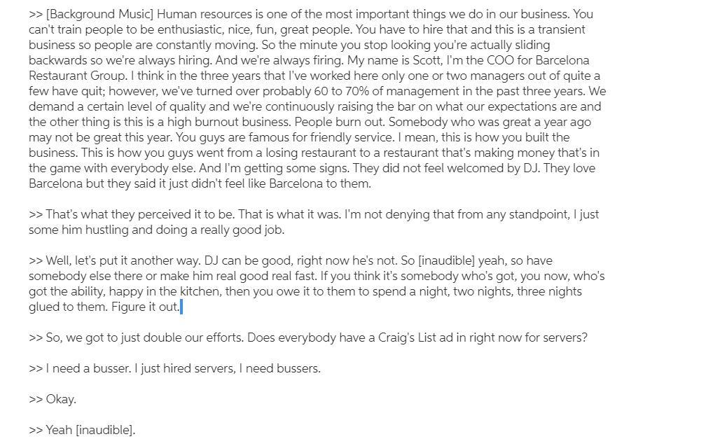 Imagine that Scott has asked your opinion about whether Barcelona should try to reduce involuntary turnover.