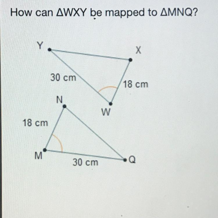 Translate vertex W to vertex M, then reflect across the line containing _______________.