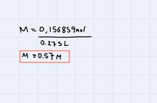 Calculate the molarity of a solution that contains 15.7 g of CaCO3 dissolved in enough water to make