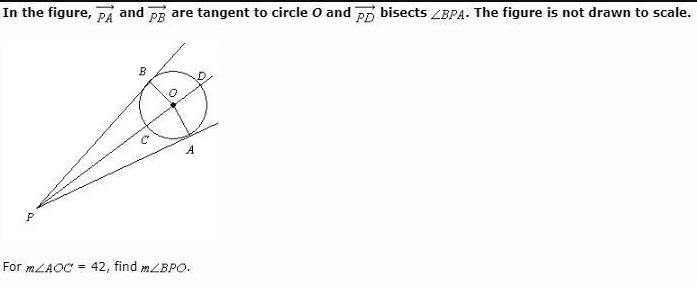 In the figure, PA and PB are tangent to circle O and PD bisects BPA. The figure is not drawn to scale.For