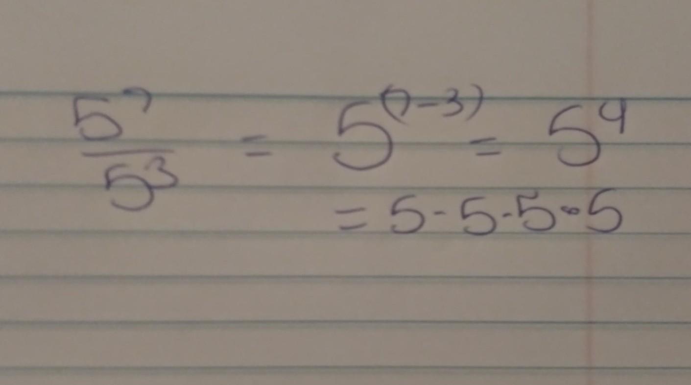 5^7/5^3 in factored form
