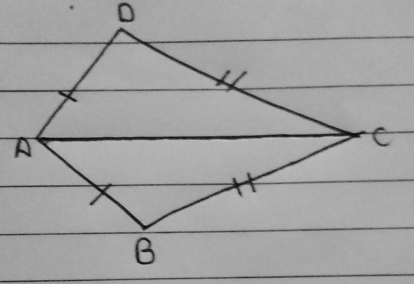 Are triangle ABC and triangle ADC congruent give reasons *?