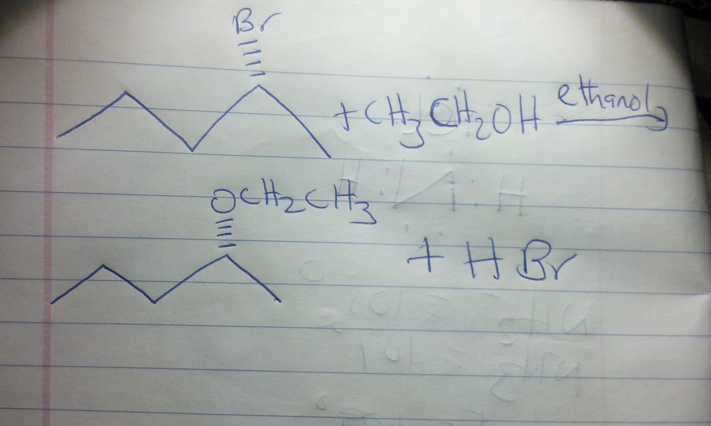 Suppose you were told that the above reaction was a substitution reaction but you were not told the mechanism.
