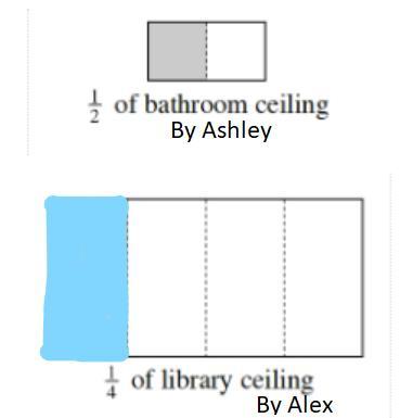 Ashley Painted 1/2 Of Her Bathroom Ceiling. Alex Painted 1/4 Of The Ceiling In The School Library. Who