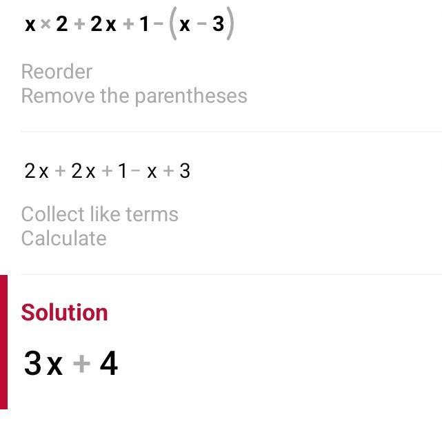 Subtract The Polynomial: X2 + 2x + 1 (x 3)