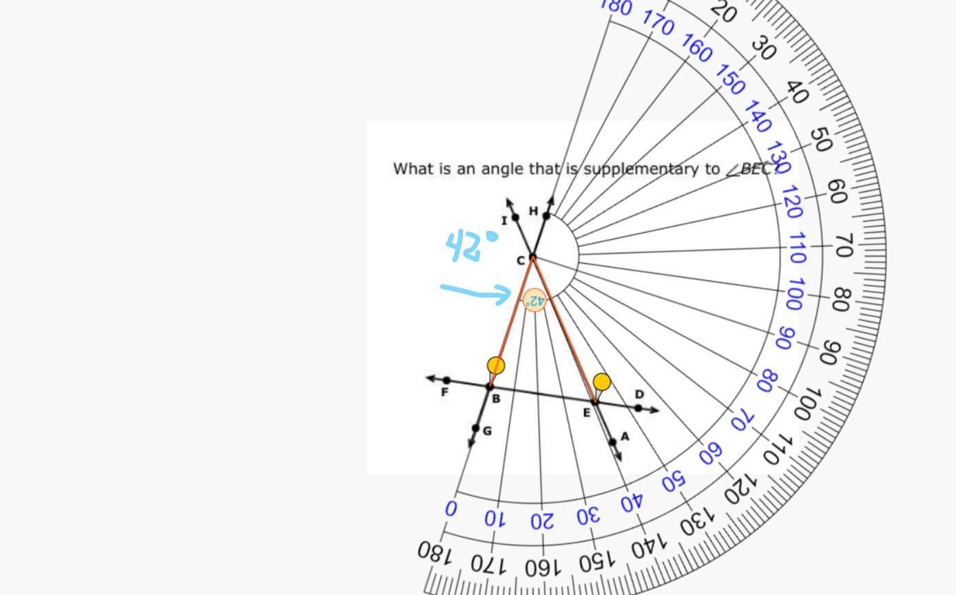 What is an angle that is supplementary to BEC?20 points