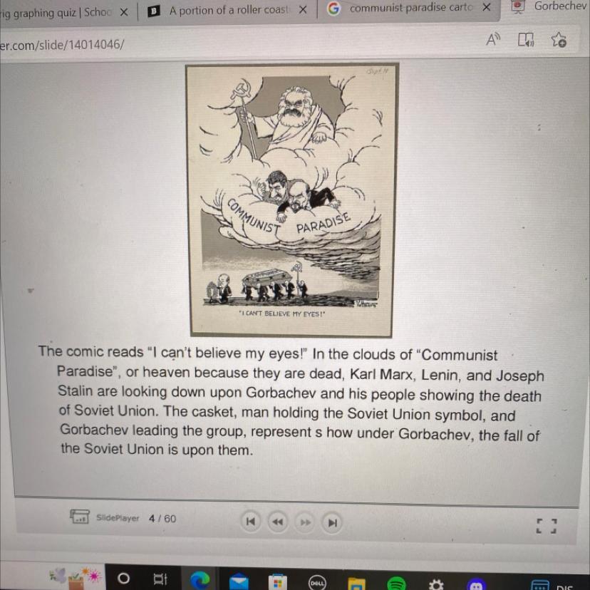 What is the historical context behind the communist paradise cartoon?