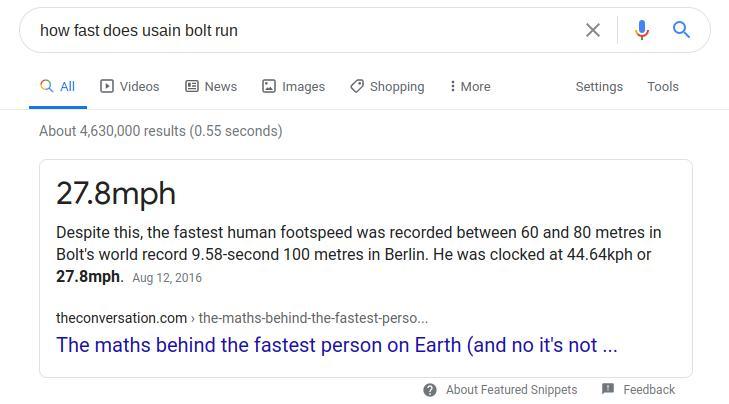How fast can Usain Bolt run if it takes him 9.9 s to run 100m?