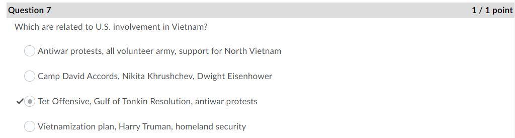 Which Are Related To US Involvement In Vietnam?
