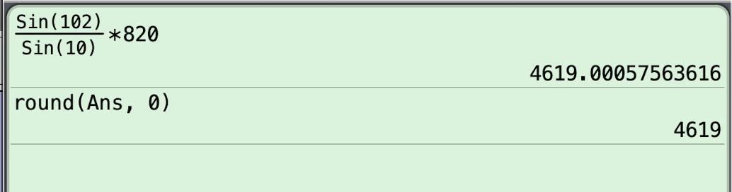 In GHI, H = 820 Inches, G=102 Ahd H=10. Find The Length Of G, To The Nearestinch.