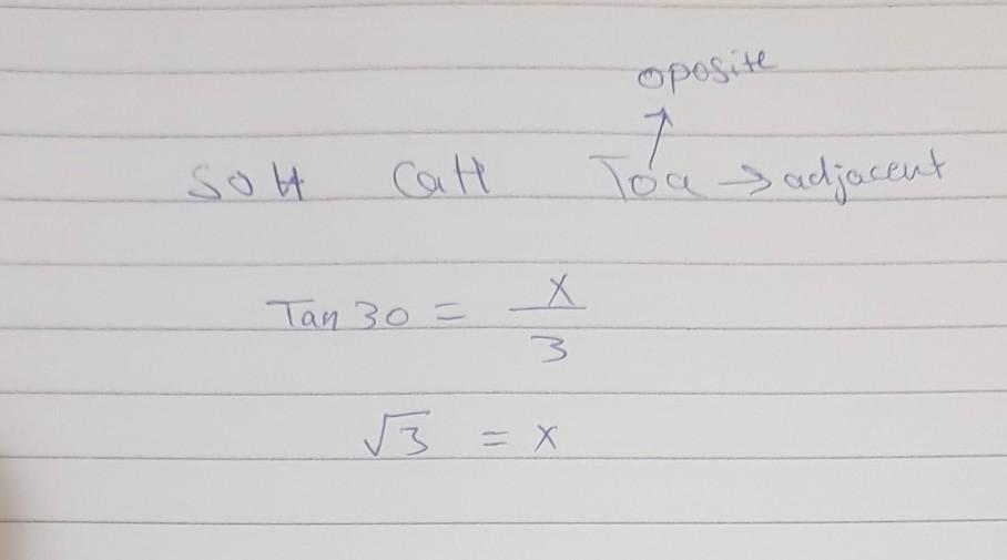 In the triangle below, what is the length of the side opposite the 30 angle?30"360"O A. 213O B. 313O
