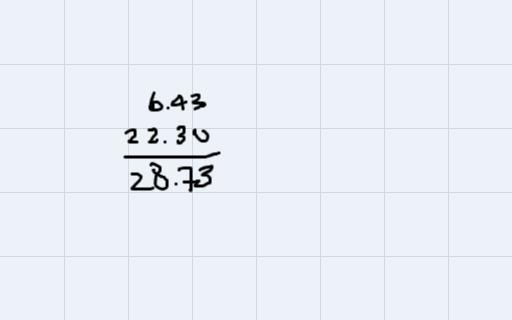 step by step on how to solve -6.43 - 22.3