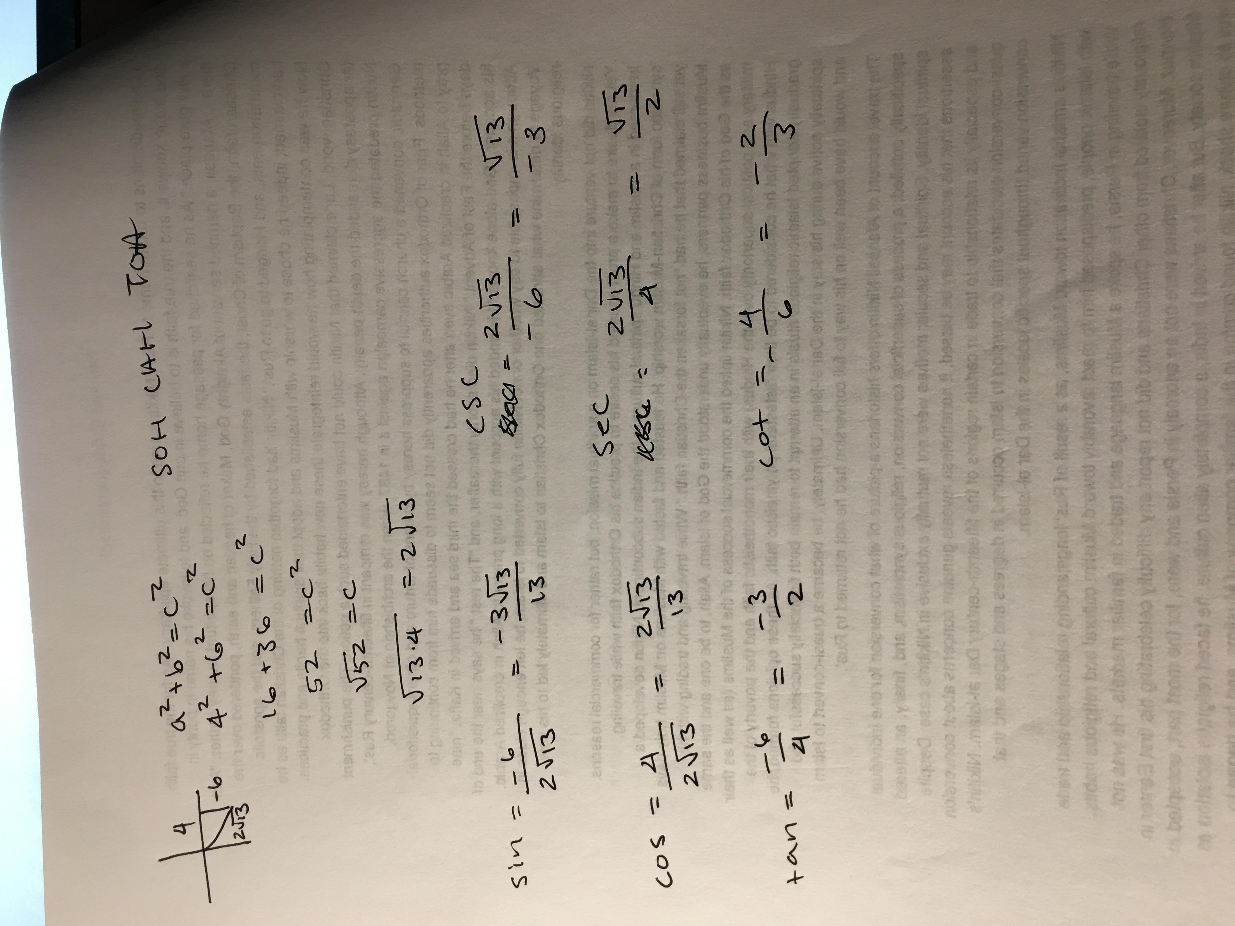 Determine The 6 Trigonometric Ratios Of The Angle