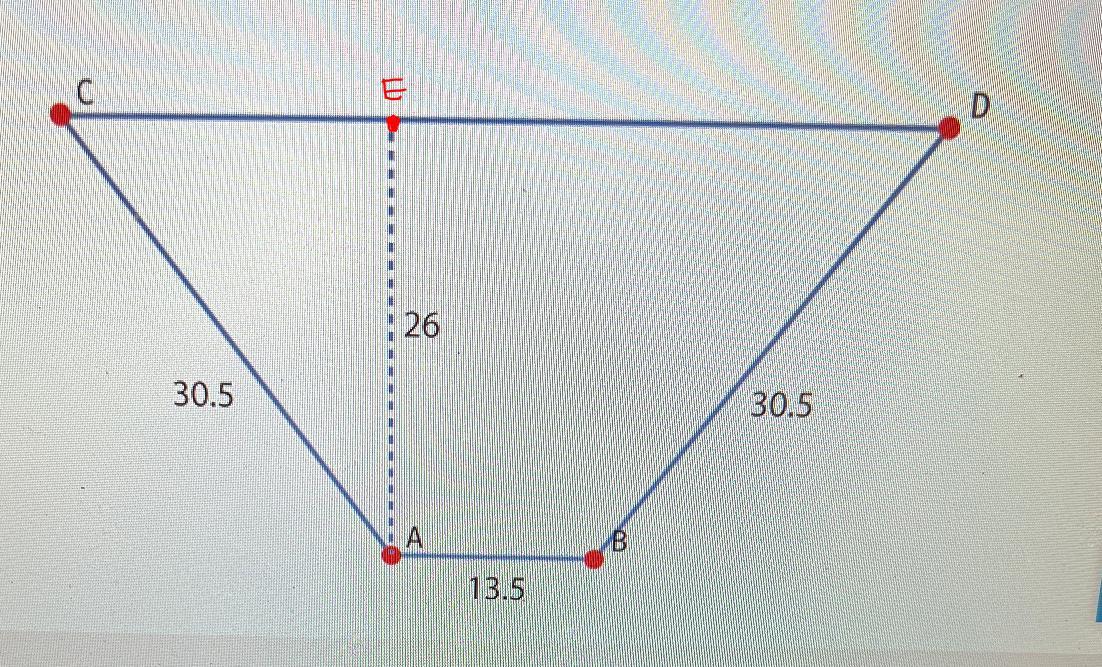 Find the area of the trapezoid in the figure below ground your final answer to the nearest 10th