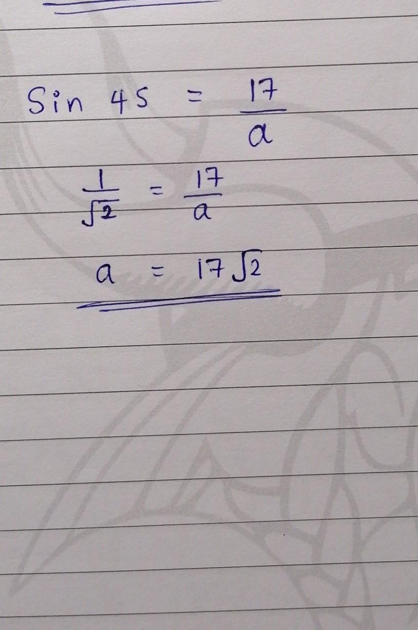 Find the indicated side of thetriangle.1745a = [?][ ]