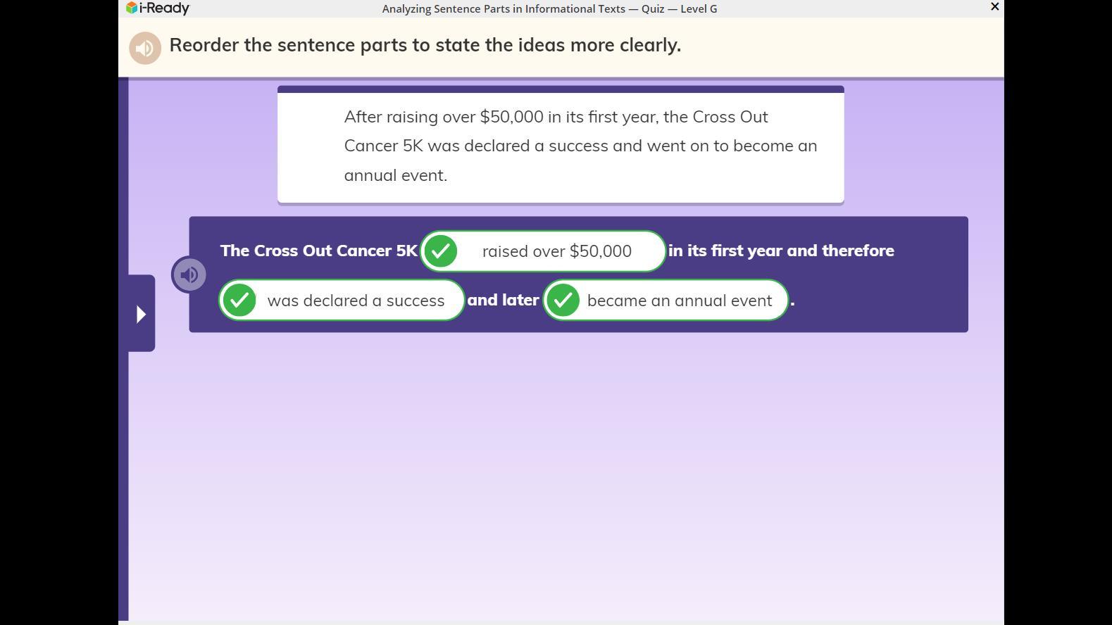 Reorder the sentence parts to state the ideas more clearly. Putting one foot forwardIll give brainliest