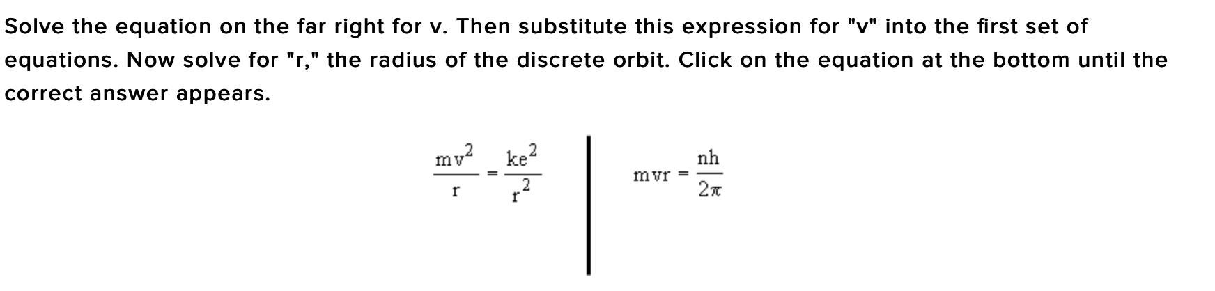 What should the equation be?