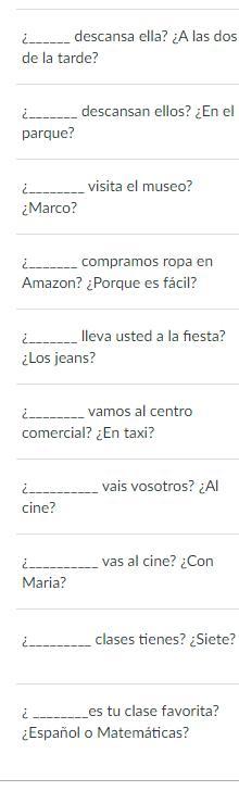 fill in the blank with these wordscuandopor queadondequequiencon quiencomocualcuantasdonde