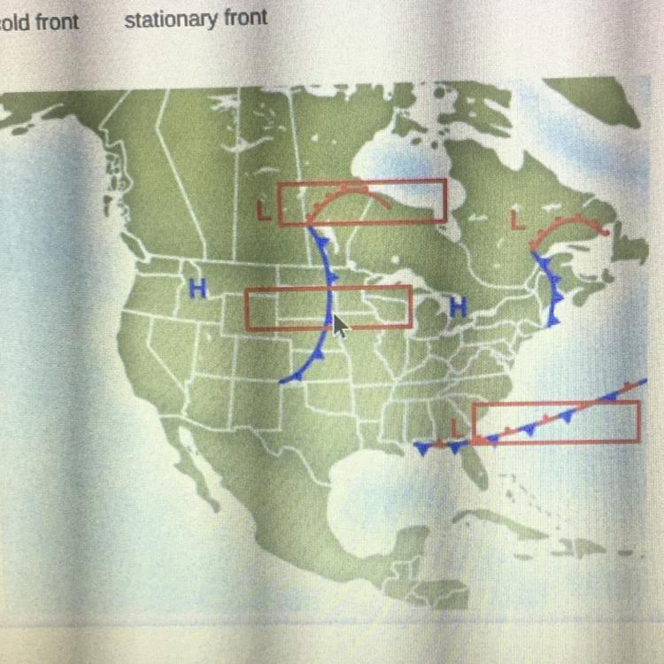 URGENT!!!!Drag each label to the correct location on the map.Identify each type of front.warm frontcold