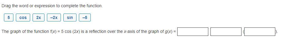 Drag the word or expression to complete the function.