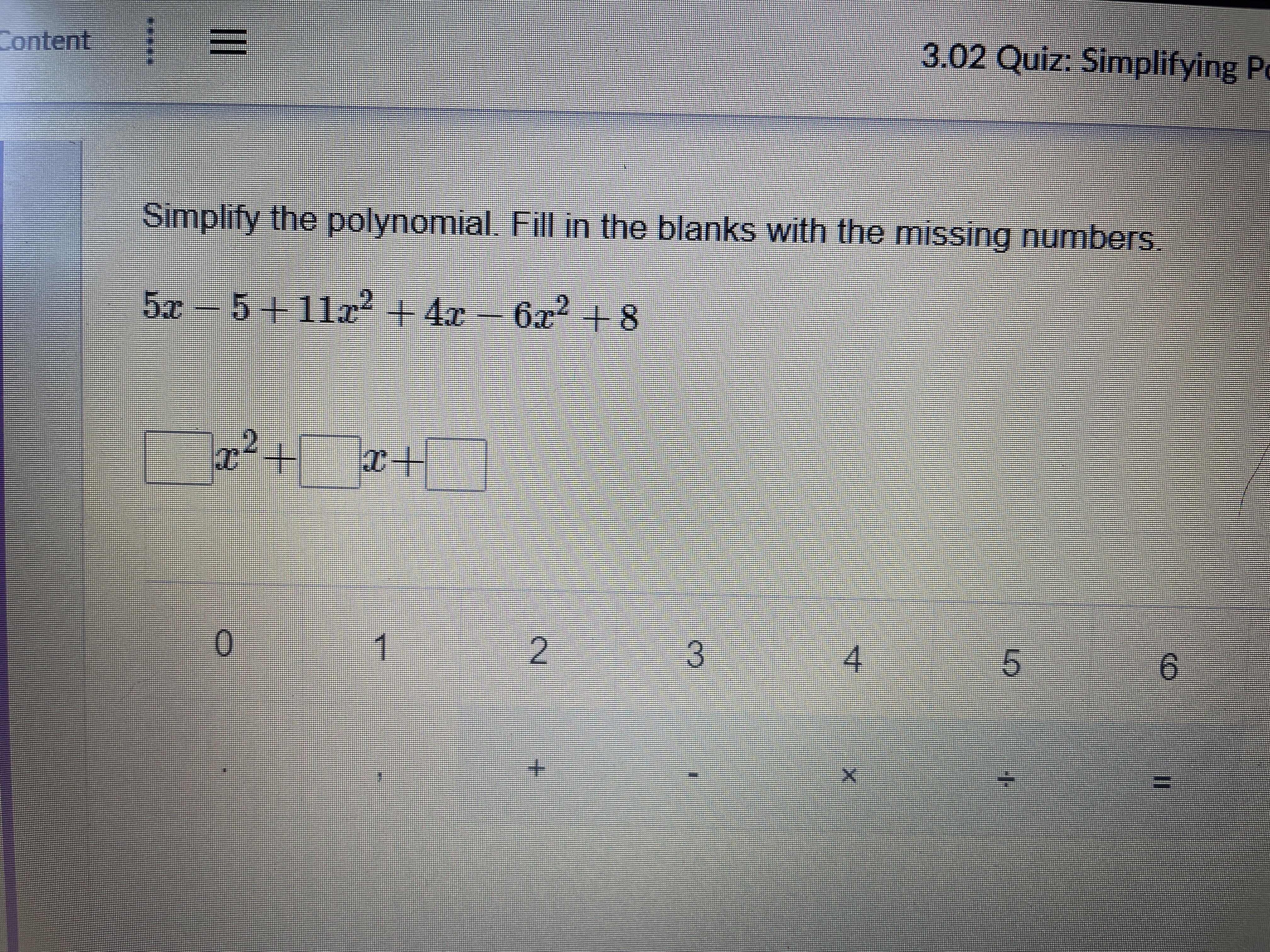 I need help with a question