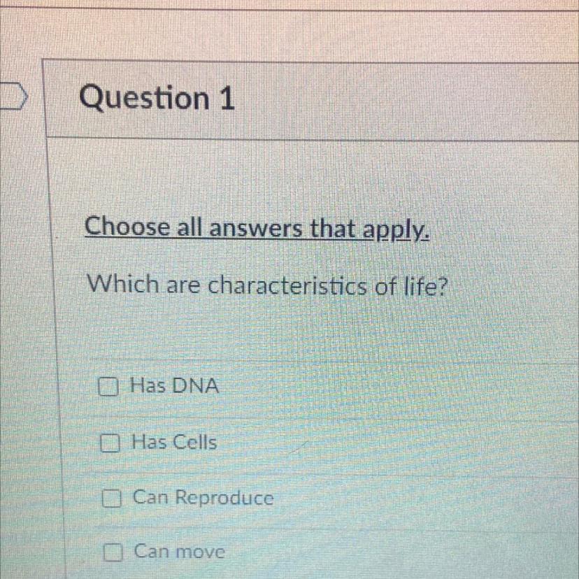 Help Which are characteristics of life? 