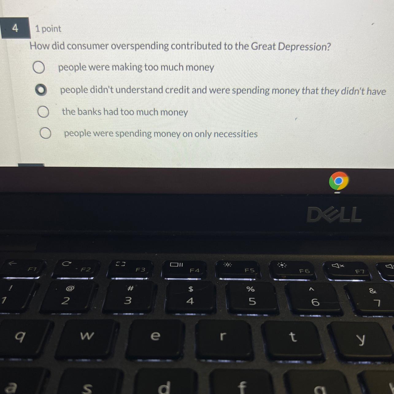 How did consumer overspending contributed to the Great Depression?O people were making too much moneypeople