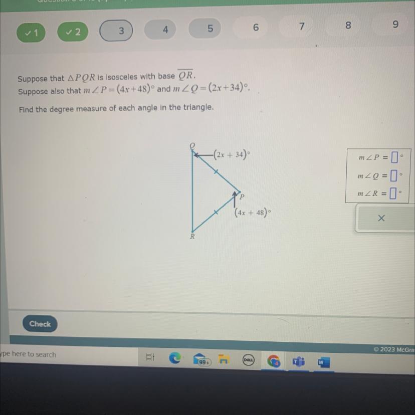 Find the degree measure of each angle in the triangle . Please help !!