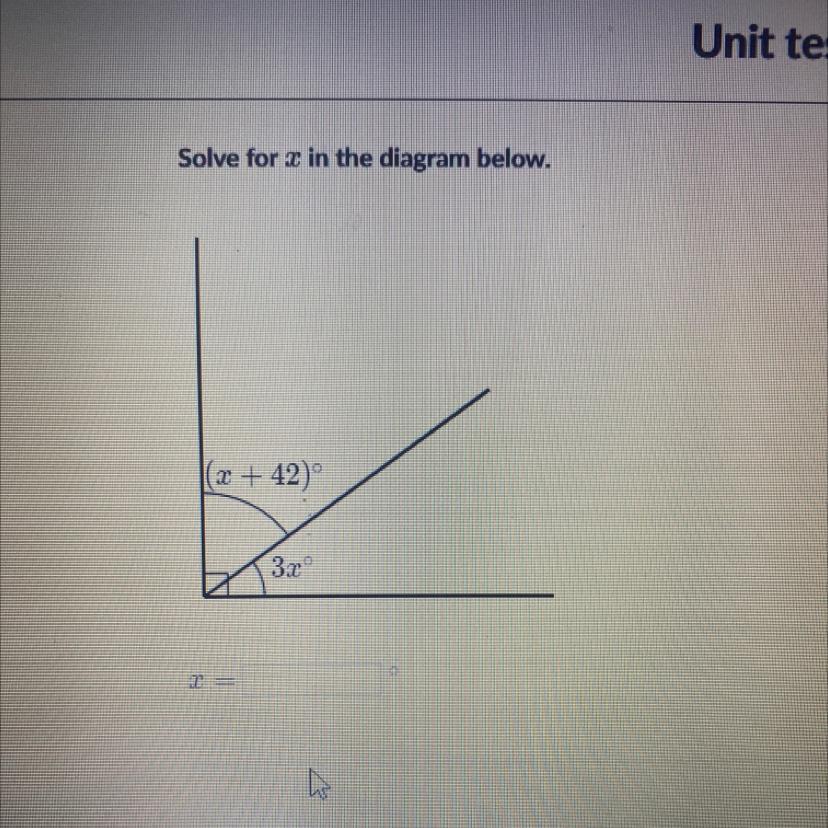 Solve for x in the diagram below (x+42)