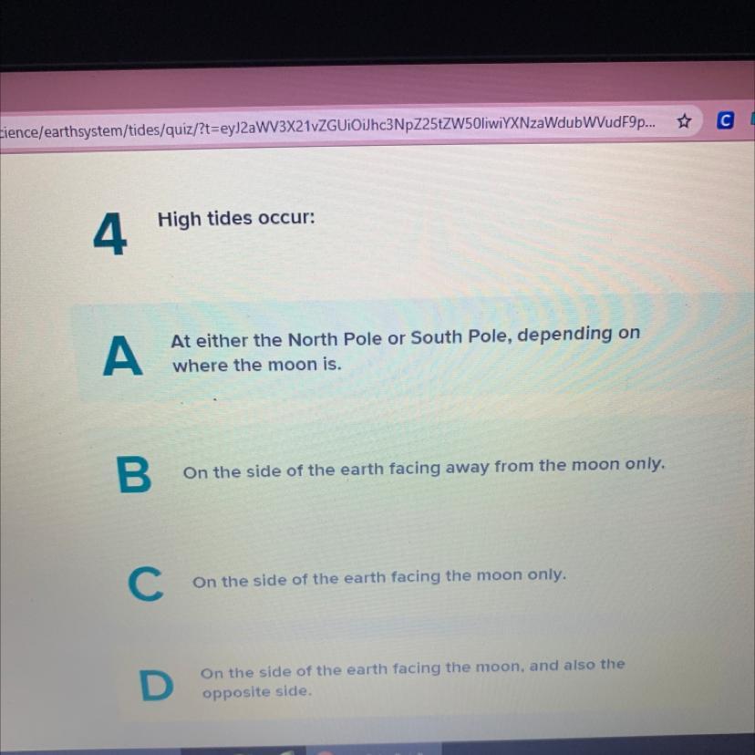 HELP ME PLEASEWhere Do High Tides Occur? 