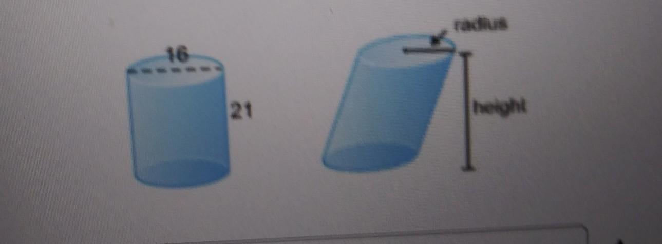 If the two solids shown have the same height and the same cross-sectional area at every level, then what