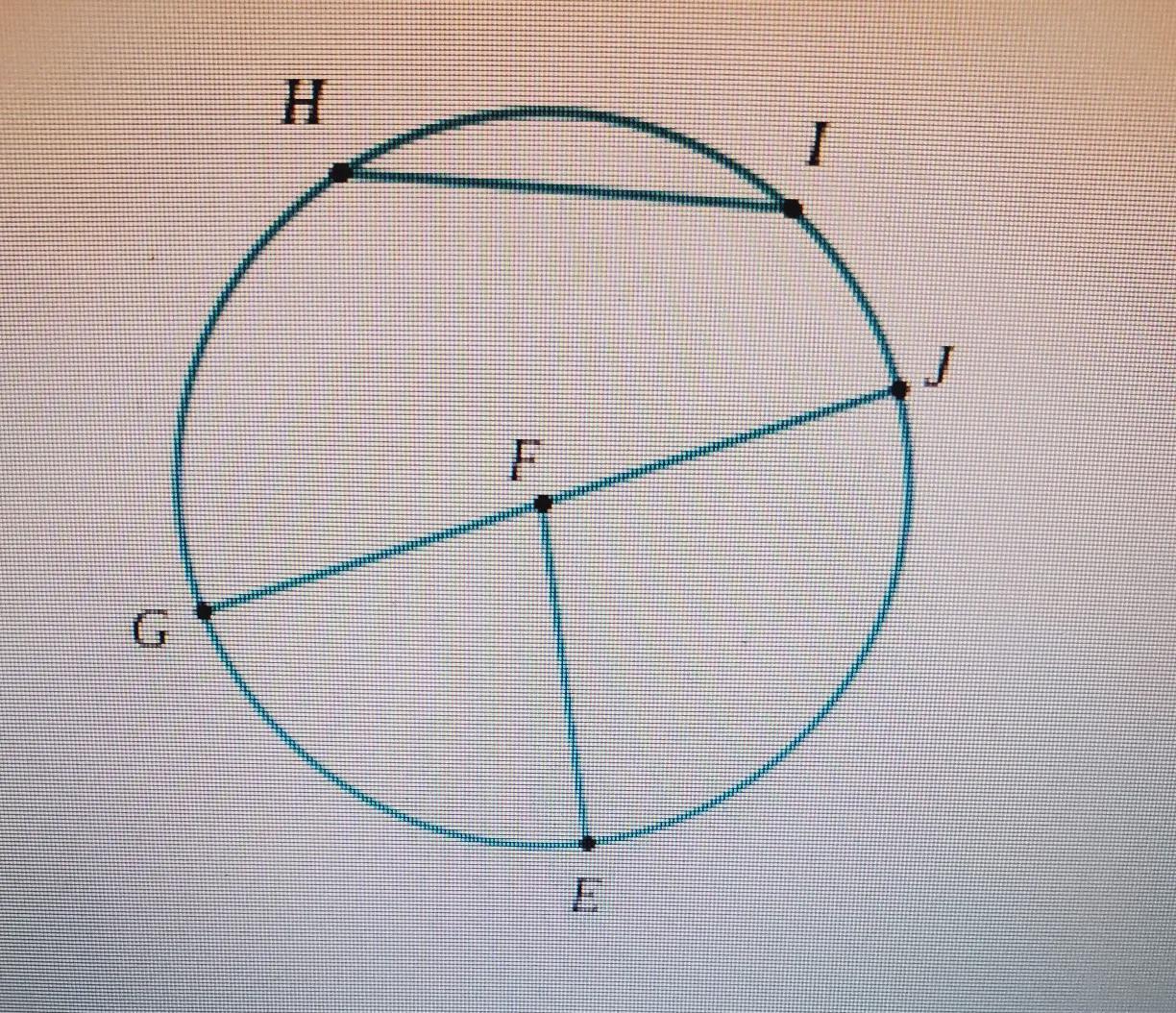 A Circle With Center F Name The Radius:name A Diameter:name A Cord:If The Length Of FE Is 10 Units, What