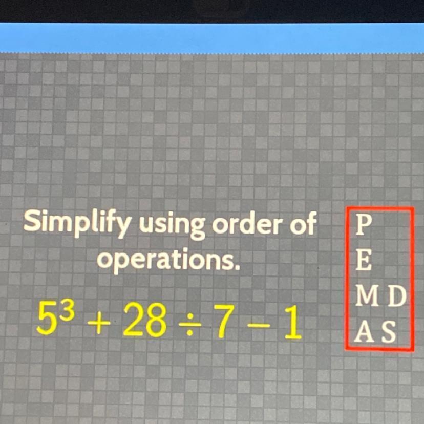 Simplify Using Order Of Operations.5+28 /7-1