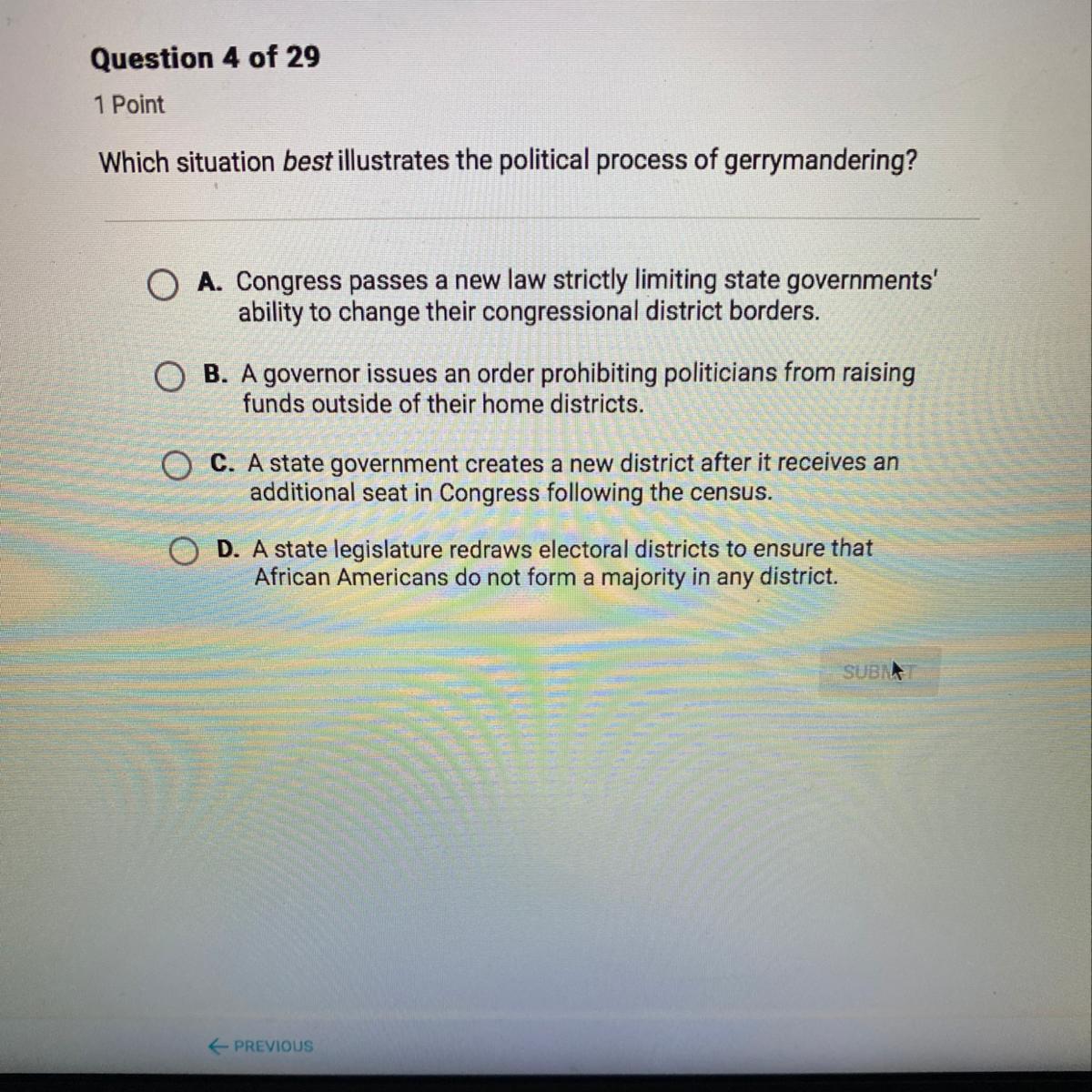 Which Situation Best Illustrates The Political Process Of Gerrymandering?