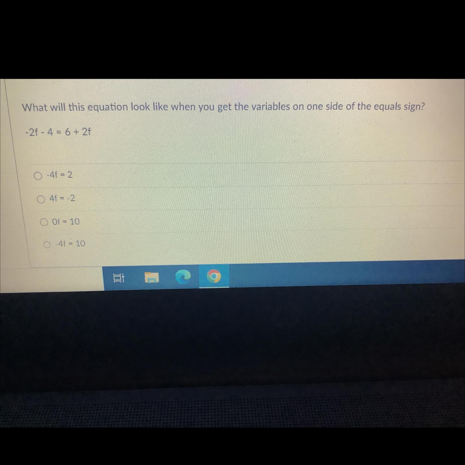 Level this equation look like when you get the variables on one side of the =?