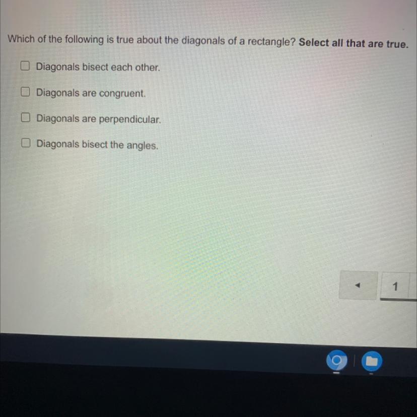 Please help me find which of the following is true about the diagonals of a rectangle 