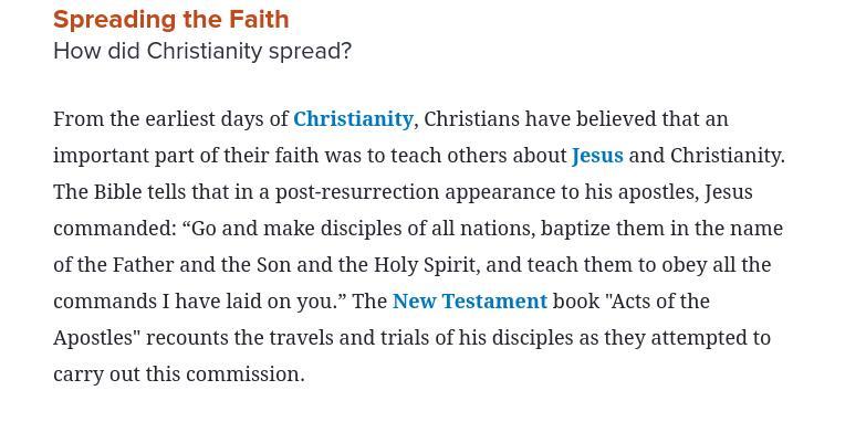 How Did Christianity Spread? Include 2 Pieces Of Information From Page 6(Page 6 In The Picture Below)
