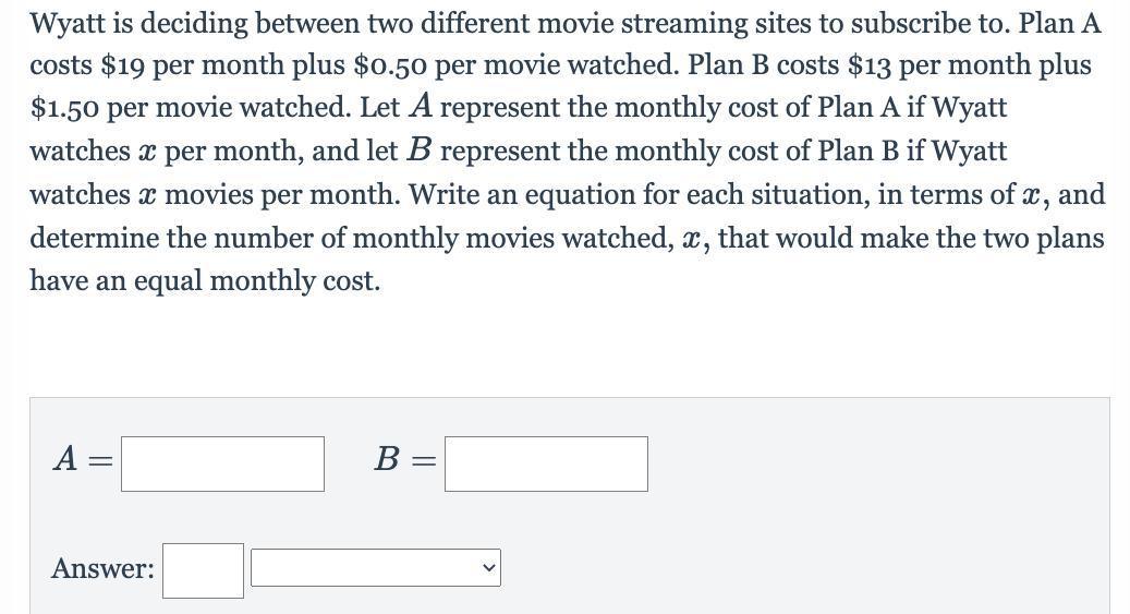 Sorry for the reupload I just need some help on this question please thank you(Comparing Two Linear Functions)