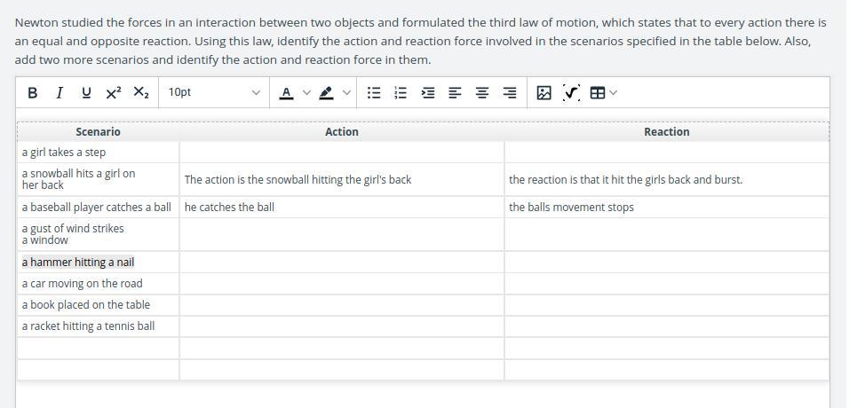 Identify the Action and Reaction Forces