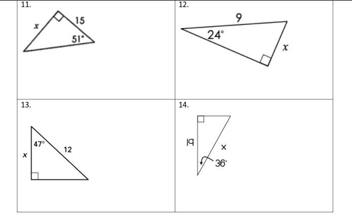 Trig Ratios assignment
