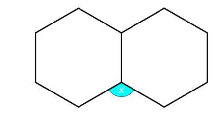 Two identical regular hexagons are joined together as shown in the diagram.Work out the size of angle