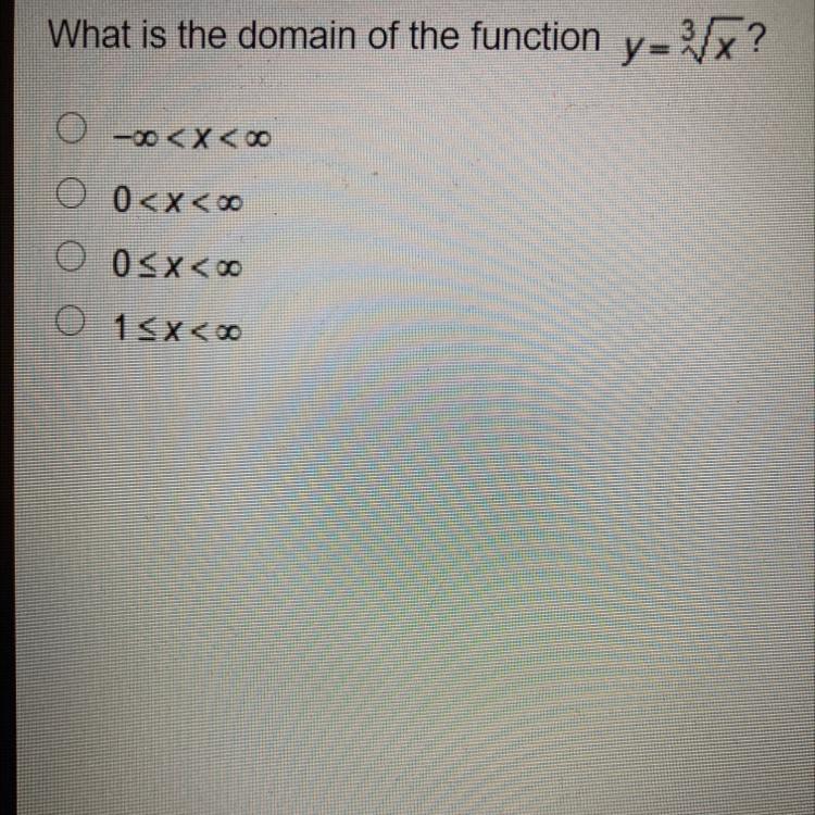 What is the domain of the function y=3/x?O-00O 001