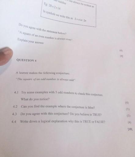Is a square of an even number always even? In 1.2 you wrote the general term of sequences you wrote in