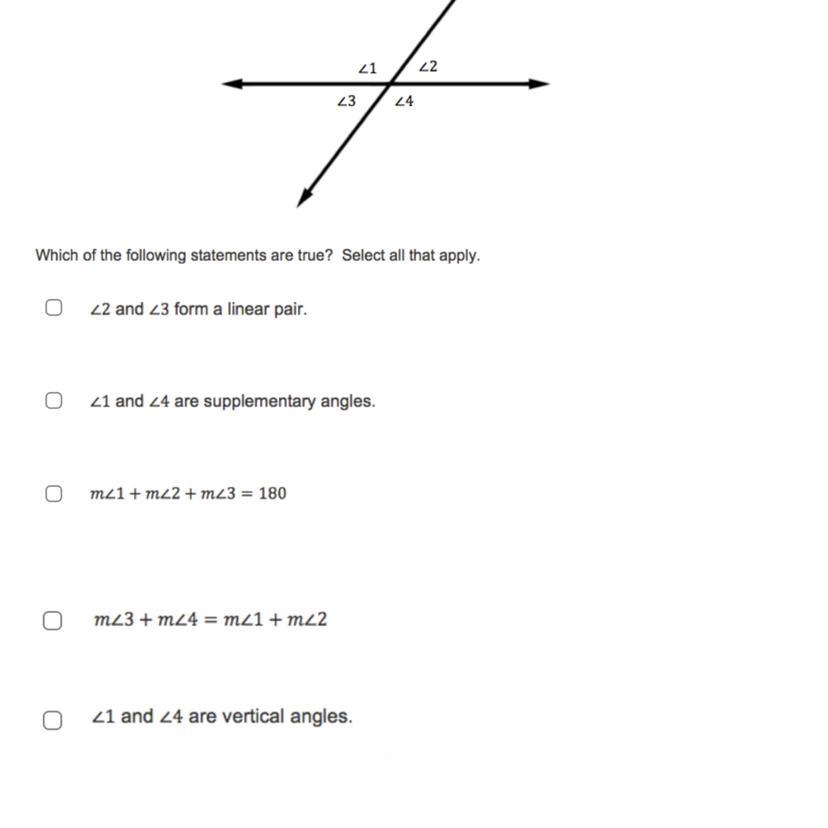Which of of the following statements are true? Select all that.