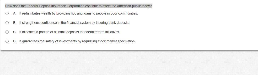 How does the Federal Deposit Insurance Corporation continue to affect the American public today?