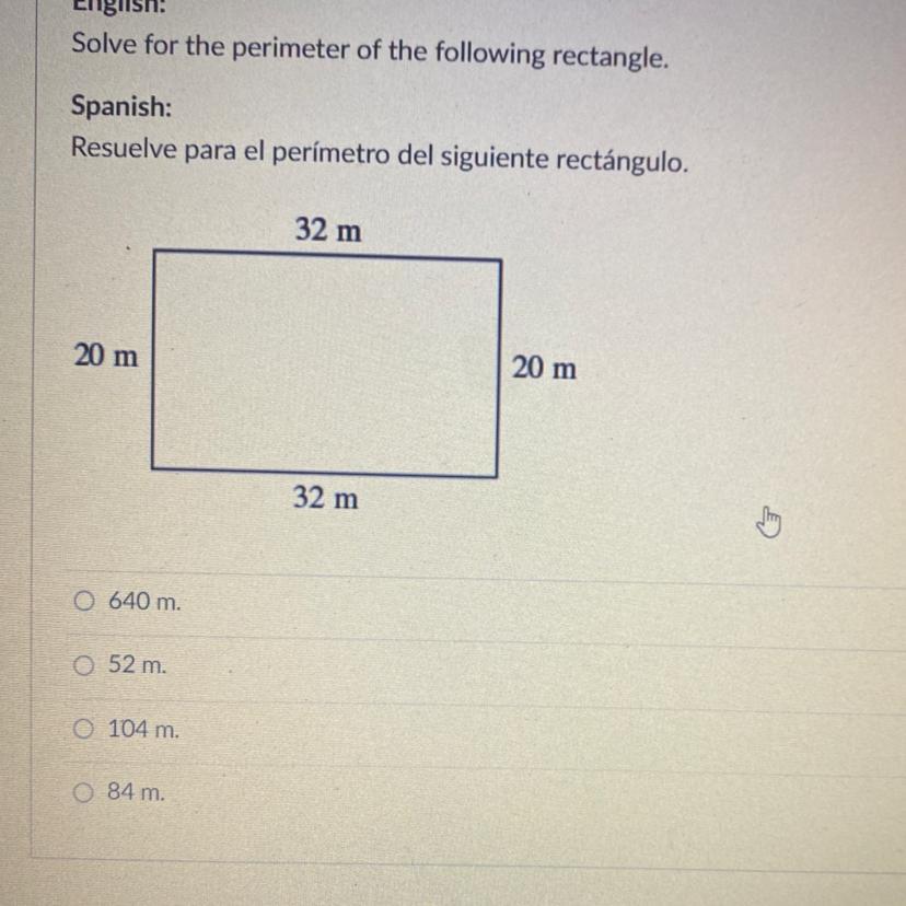 Solve The Perimeter Of The Following Rectangle 