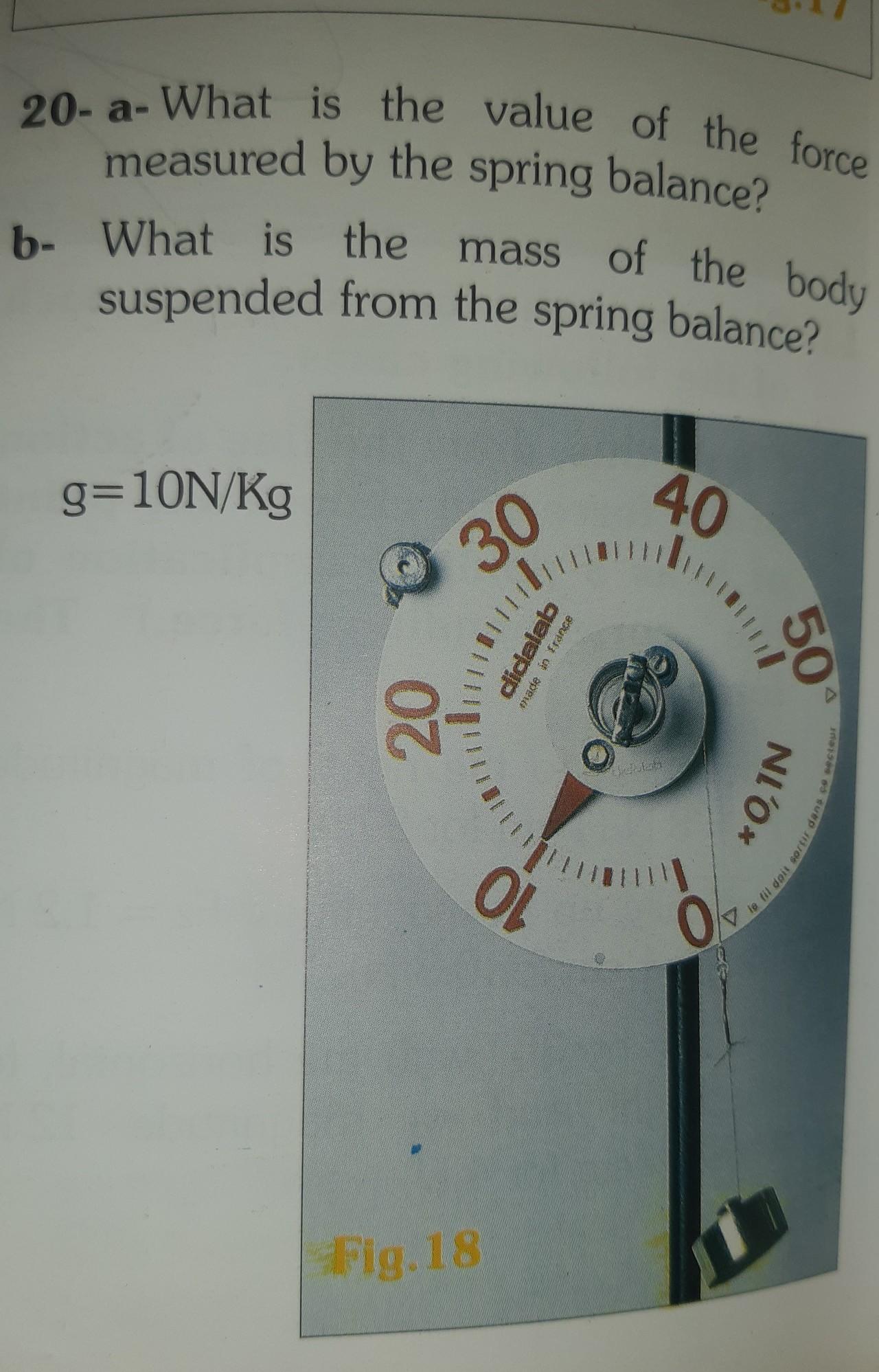 PLEASE ANSWER ASAP IM GONNA MARK AS BRAINLIESTWhat Is The Value Of The Force Measured By The Spring Balance?