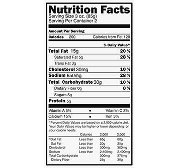 Donovan decides to eat two servings of this snack. How much of his Daily Value of Calcium is he consuming?0%15%30%50%